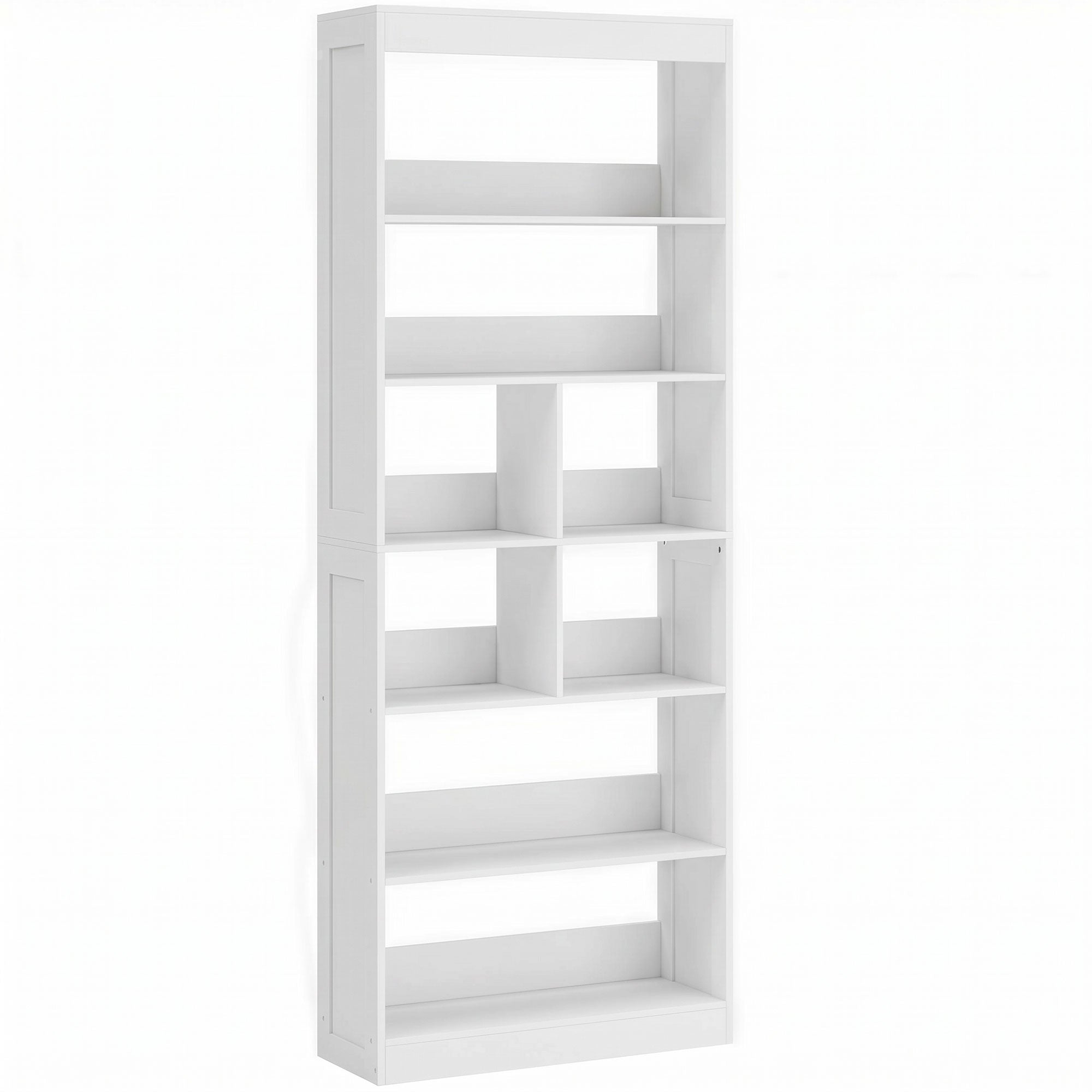 Bookcase, 6-Tier Bookshelf with Open Storage Shelves, Cubes, 180 cm Tall Display Shelf with Anti-Tipping Design, White