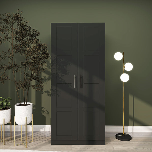 Black panel door wardrobe – image 2
