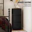 HOMCOM Slim Bedside Table, Narrow Bedside Cabinet with Open Shelf and 2 Drawers for Bedroom, Living Room, Black – view 5