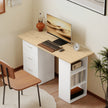 HOMCOM Computer Desk with Drawers, Home Office Desk, Writing Table, PC Workstation with 3 Storage Shelves for Working – view 9