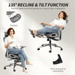 HOMCOM Ergonomic Office Chair, High Back Mesh Desk Chair, Grey – view 7