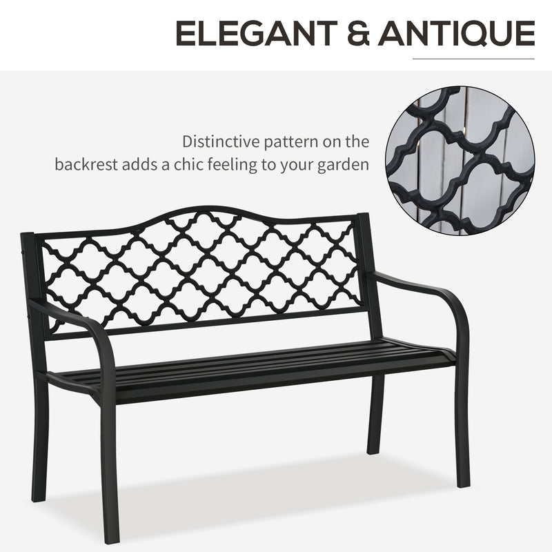 Outsunny 2-Seater Garden Bench Antique Loveseat for Yard, Lawn, Porch, Patio, Steel – view 4
