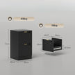 HOMCOM Filing Cabinet, Fluted Vertical File Cabinet with 2 Lockable Drawers and Hanging Rails, Black – view 3