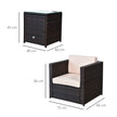Brown rattan armchair set – image 3