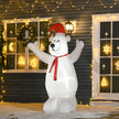 6ft Inflatable Christmas Bear displayed outside a decorated home