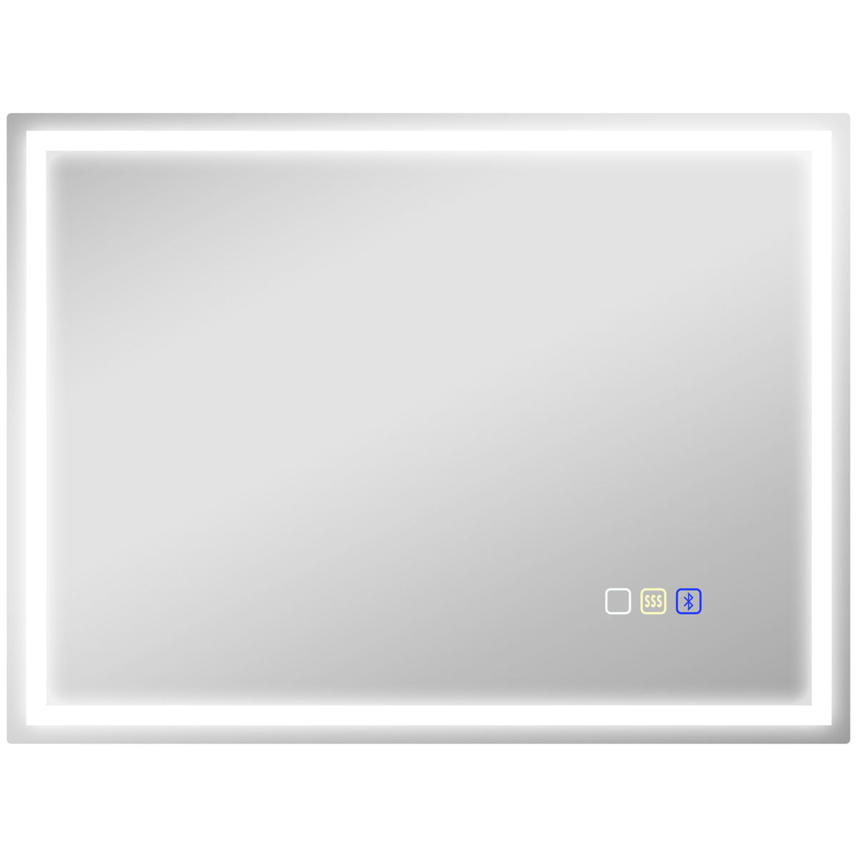 80 x 60 cm backlit LED bathroom mirror with Bluetooth and anti-fog