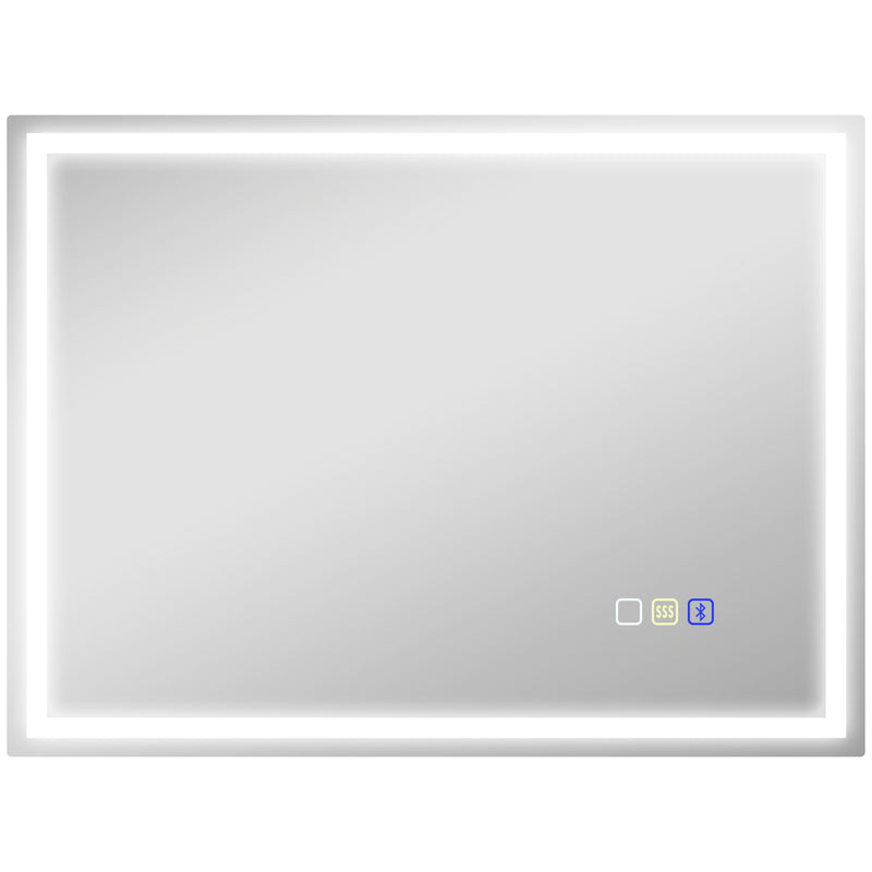 80 x 60 cm backlit LED bathroom mirror with Bluetooth and anti-fog