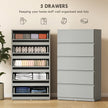 HOMCOM Chest of Drawers, 5-Drawer Storage Cabinets, Modern Dresser, Storage Drawer Unit for Bedroom – view 4