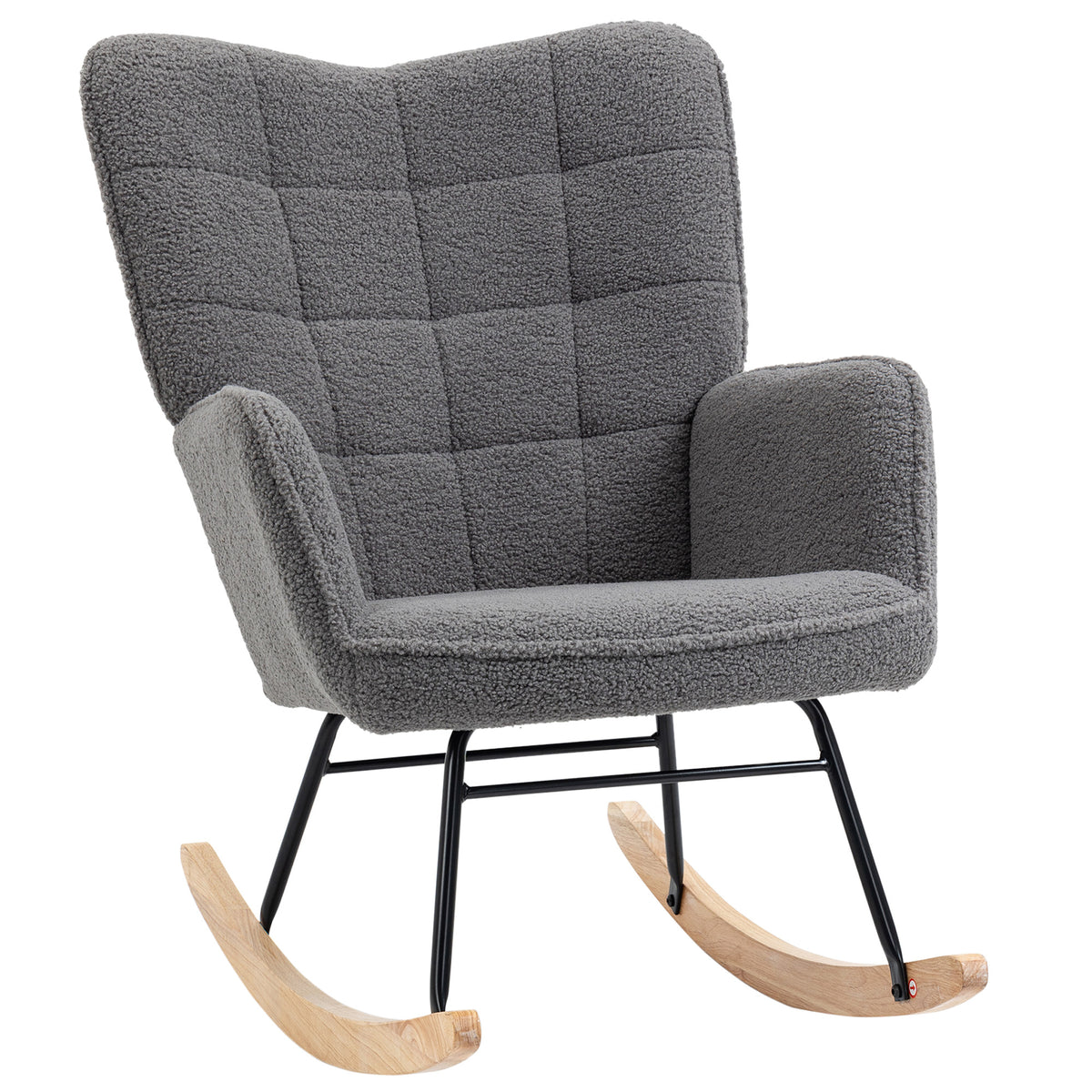 Fleece Wingback Rocking Chair – Dark Grey