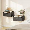 HOMCOM Floating Nightstands Set of 2, Wall Mounted Bedside Table with Drawer for Bedroom, Black – view 9