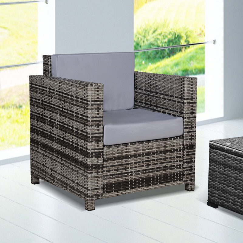 Mixed grey rattan armchair – image 10