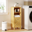 Slim bamboo-door bathroom cabinet – image 9