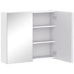 White 70 cm wall-mounted mirror cabinet with double mirrored doors and soft-close hinges