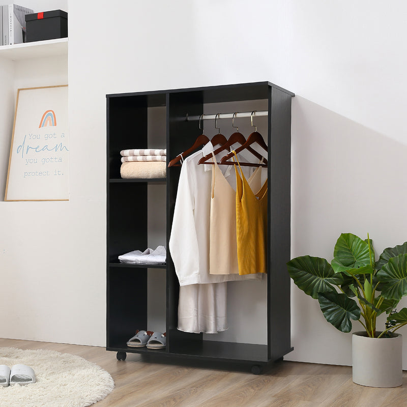 Black open wardrobe on wheels – image 2