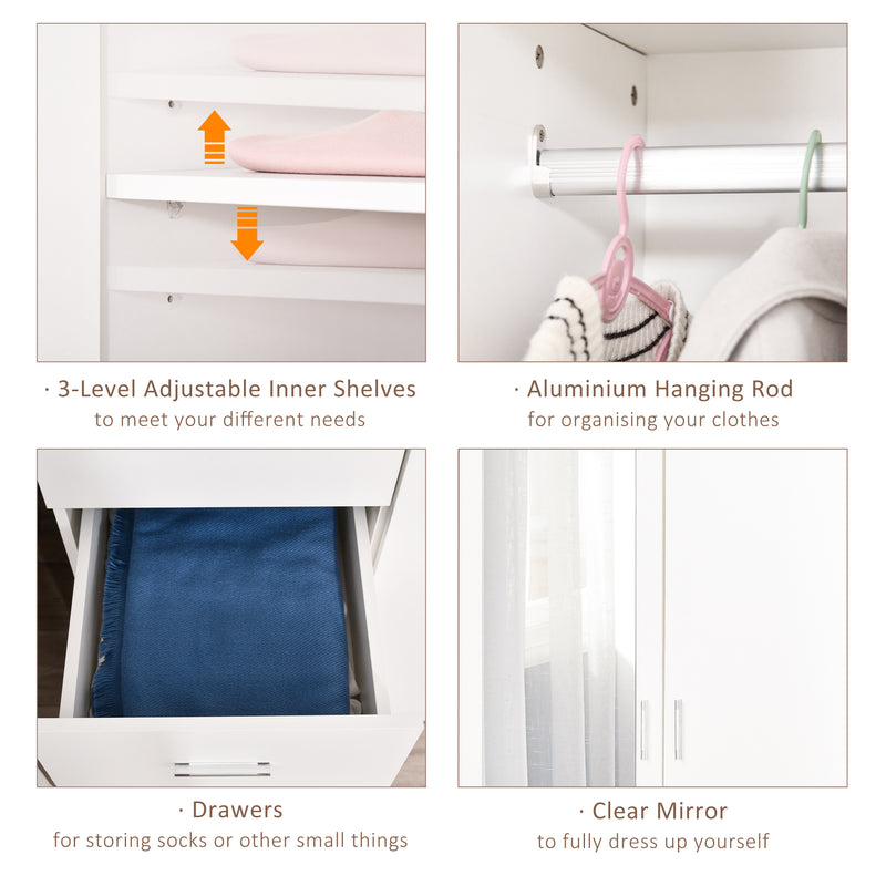 White mirrored wardrobe – image 5