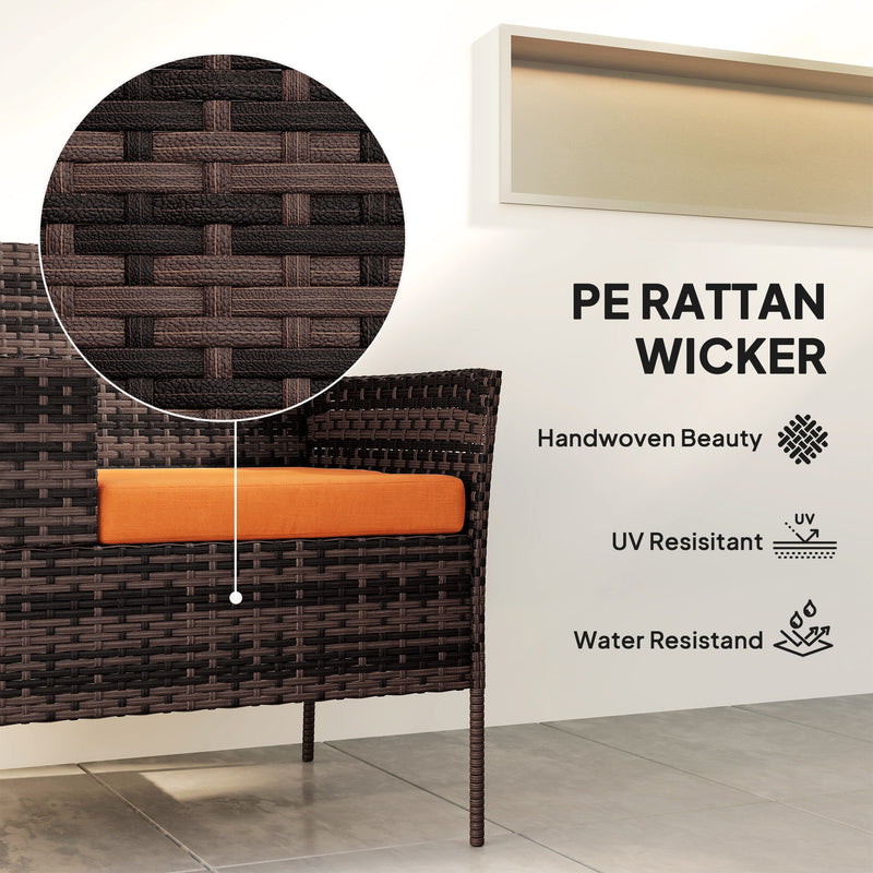 Rattan double chair with middle table – image 5
