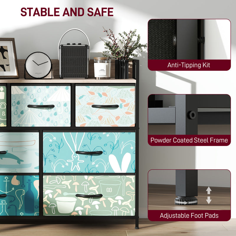 Wide 7-drawer fabric chest of drawers – image 7
