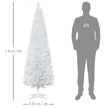 HOMCOM 6ft Unlit Artificial Christmas Tree, Pencil Slim Xmas Tree with Solid Stand and Realistic Branches, White – view 3