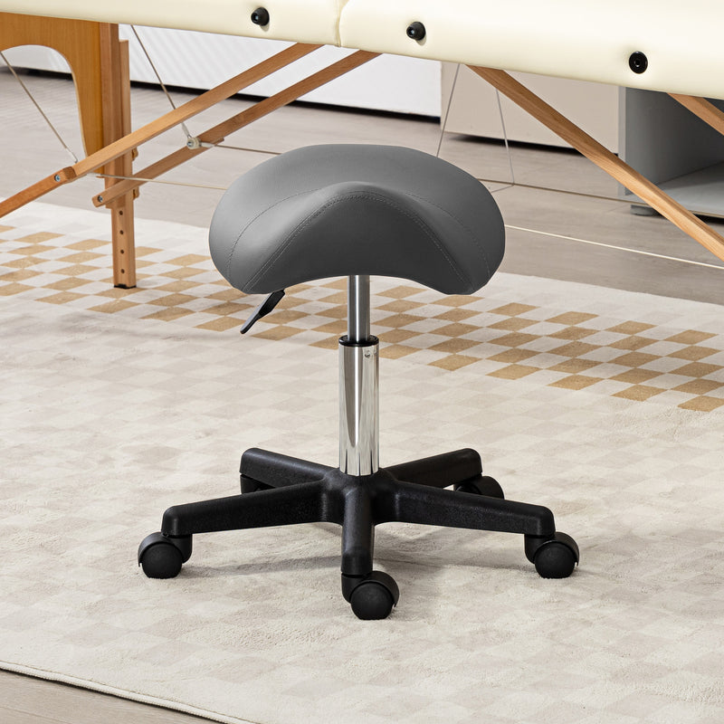 Grey curved salon stool – image 7