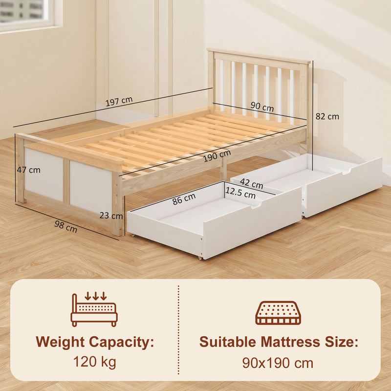 Single pine storage bed – image 3
