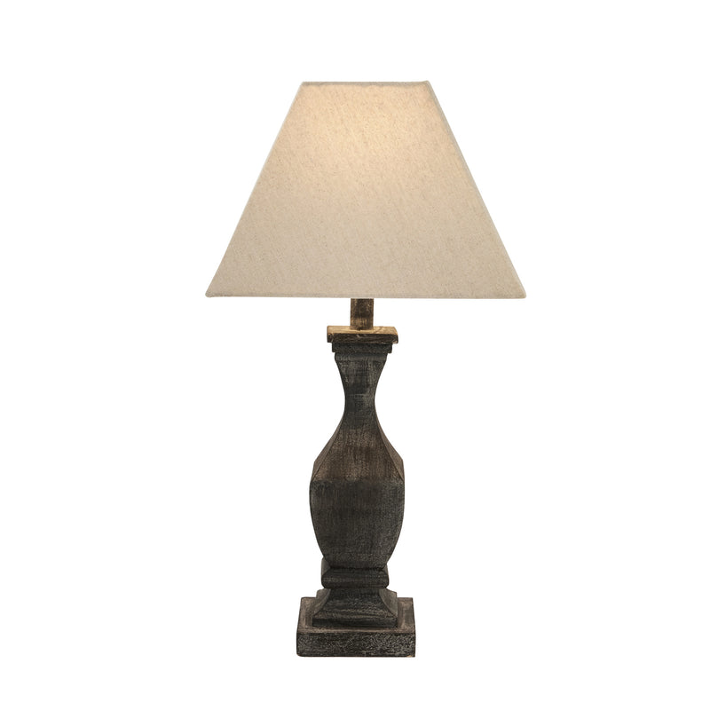 Incia Fluted Wooden Table Lamp with Linen Shade – 53cm, additional product view 3