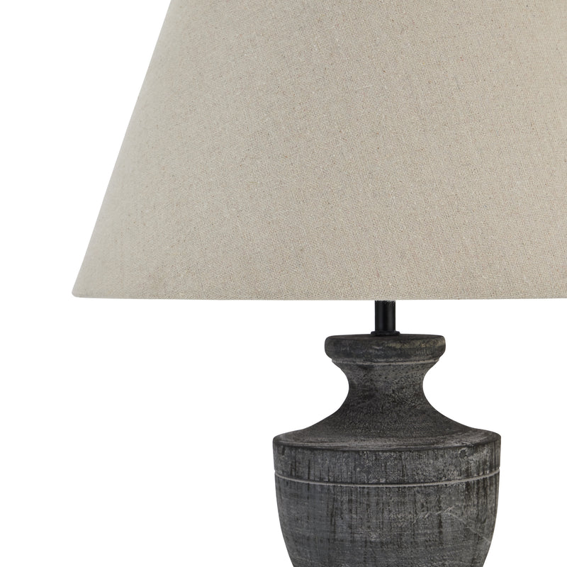 Incia Urn Wooden Table Lamp with Linen Shade – 51cm, additional product view 4