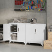 HOMCOM Lockable Metal Filing Cabinet, 2-Tier Storage Cupboard with Double Doors, Modern Office Organiser, White – view 7