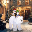 6.4ft Polar Bear and Penguins Christmas Inflatable on a white background