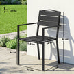 Outsunny Stackable Garden Chairs Set of 4, Garden Dining Chairs with Slatted HDPE Seat Back, Armrests, Metal Frame – view 3
