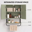 Green wavy door wall cabinet – image 4