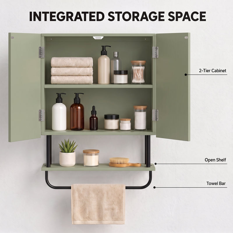 Green wavy door wall cabinet – image 4