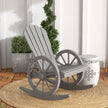 Outsunny Wooden Adirondack Rocking Chair Reclining Armchair Garden Furniture Patio Porch Rocker - Grey – view 2