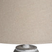 Close-up of the natural linen shade