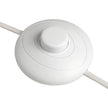 Round white on/off switch on the lamp cable