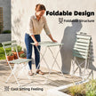 White and green acacia bistro set – image 4