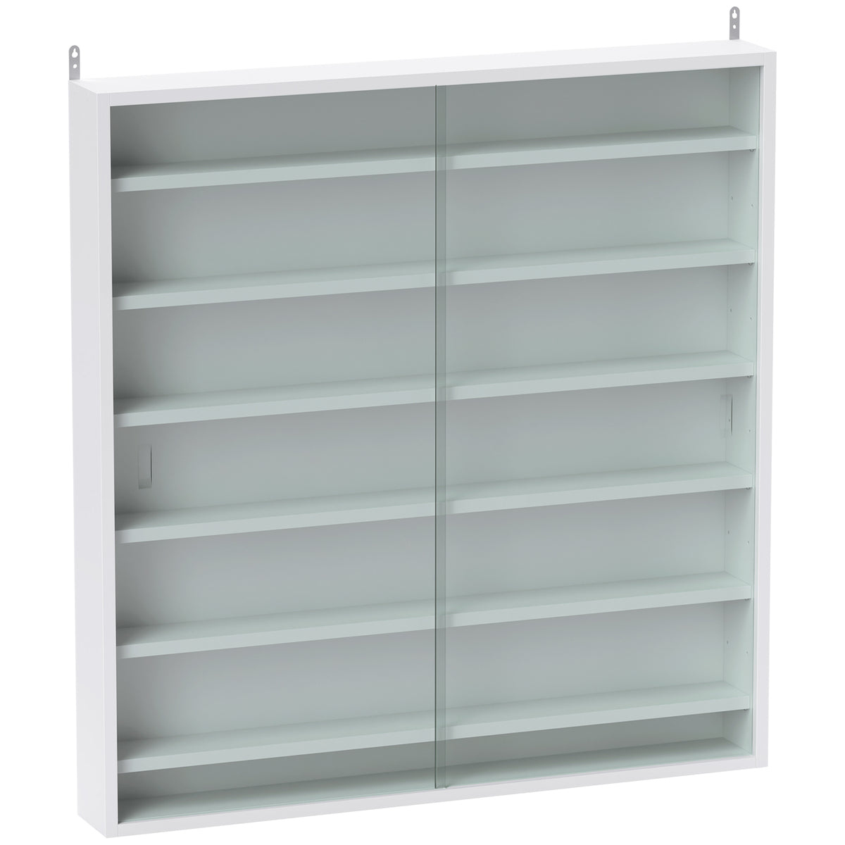 83 cm Wall Display Cabinet with 6 Adjustable Shelves – White