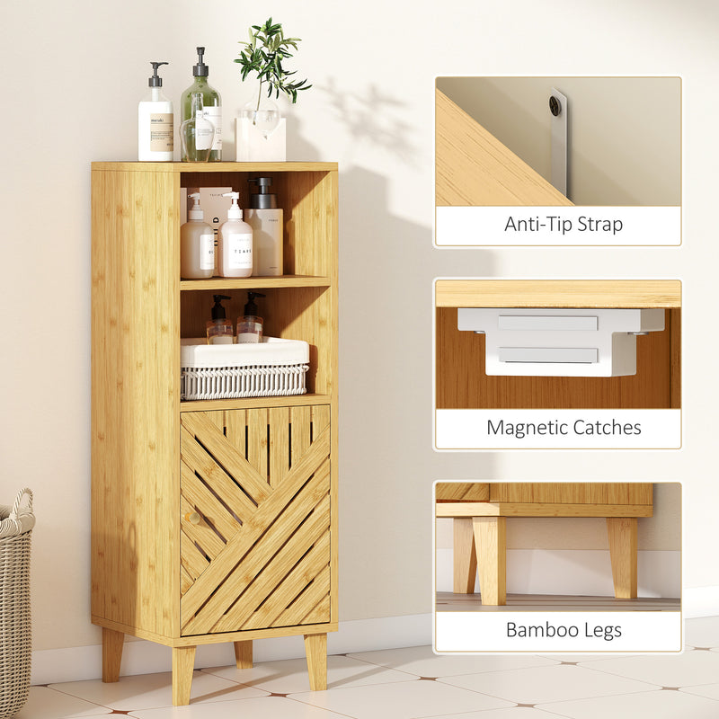 Slim bamboo-door bathroom cabinet – image 6