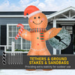 Ground stakes and tether ropes for securing the inflatable
