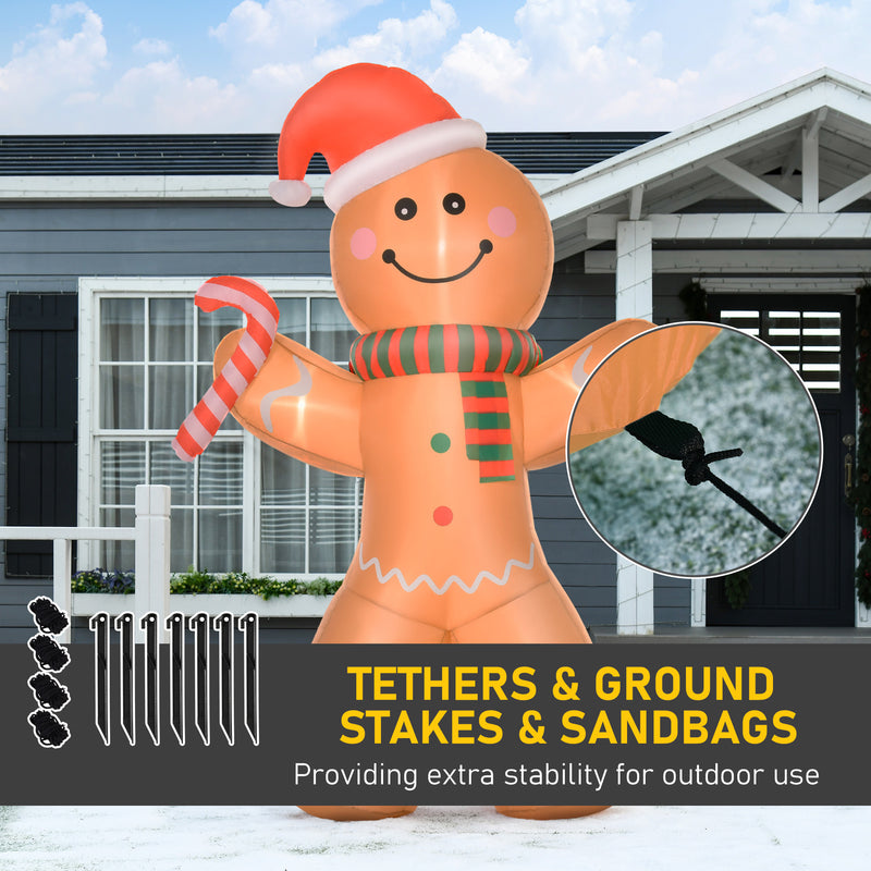 Ground stakes and tether ropes for securing the inflatable