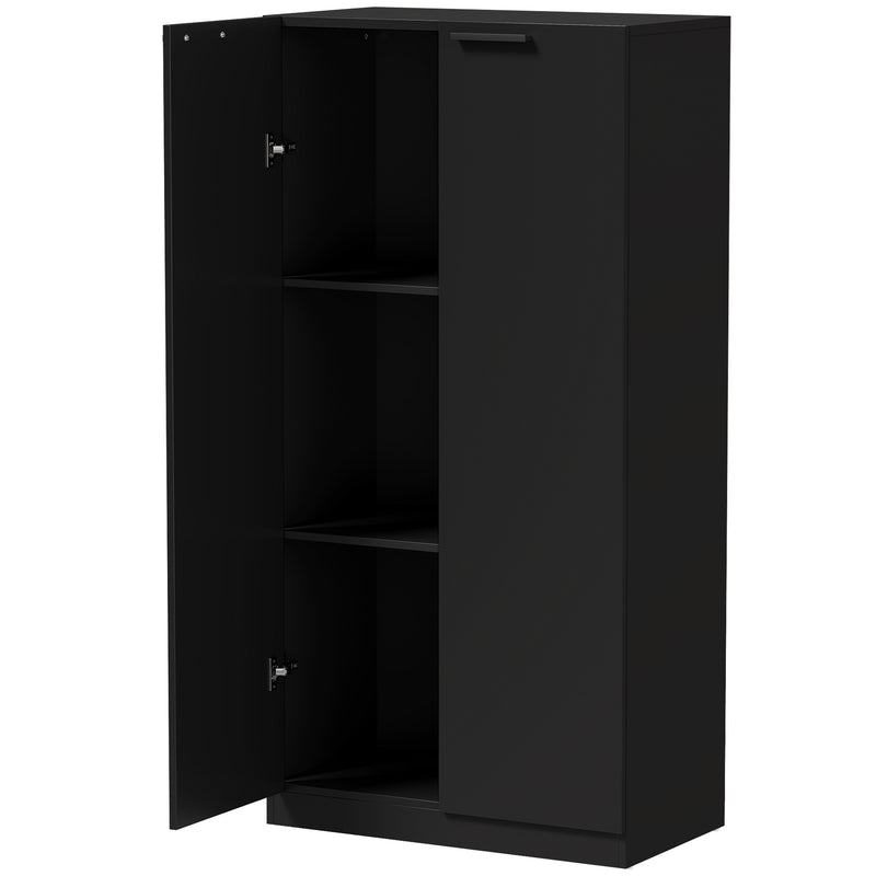 HOMCOM 120 cm Tall Storage Cabinet Cupboard, 3-Tier File Organiser Wooden Filing Cabinet, Black