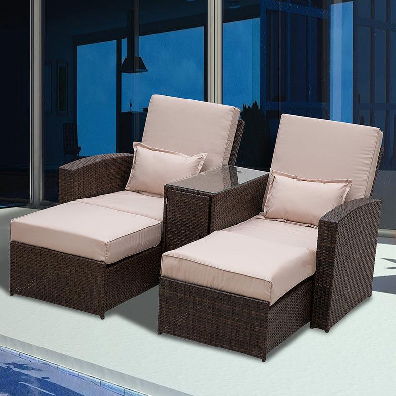 Rattan sun lounger set – image 2