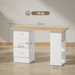 HOMCOM Computer Desk with Drawers, Home Office Desk, Writing Table, PC Workstation with 3 Storage Shelves for Working – view 3