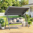 Outsunny Three-Seater Garden Swing Seat - Dark Grey – view 8
