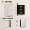 HOMCOM 50.8 x 11.6 x 71 cm Bathroom Mirror Cabinet, Wall Cabinet with Adjustable Shelves, Wall-Mounted or Recessed – view 3