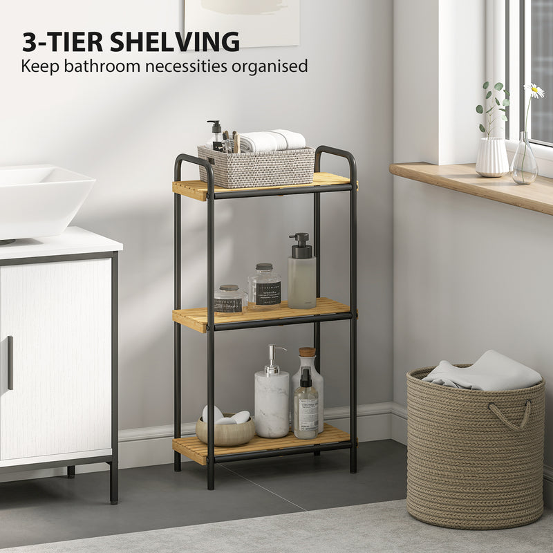 3-tier bamboo bathroom shelf – image 4