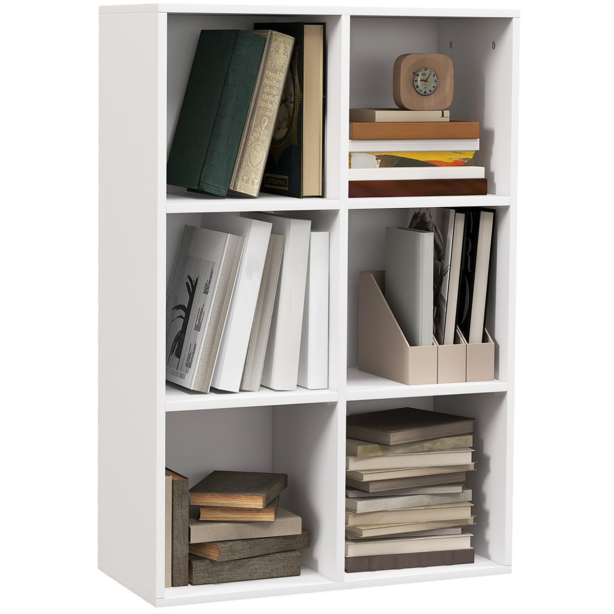 6-Cube Reversible Bookcase – White