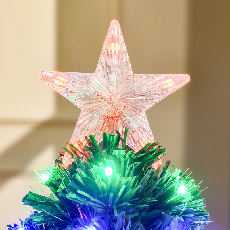 HOMCOM 3 Feet Prelit Artificial Christmas Tree with Multi-Coloured Fibre Optic LED Light, Holiday Home Xmas Decoration – view 8