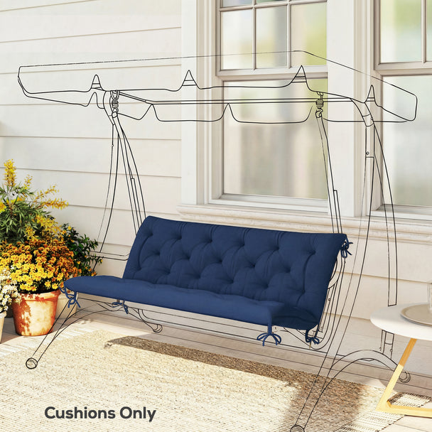 Dark blue 3-seater bench cushion 150 x 98 cm – image 2