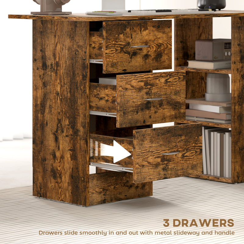 120 cm computer desk – rustic brown – image 5