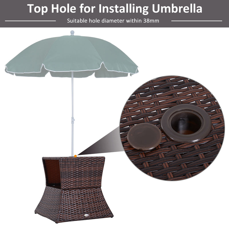 Rattan side table with parasol hole – image 4